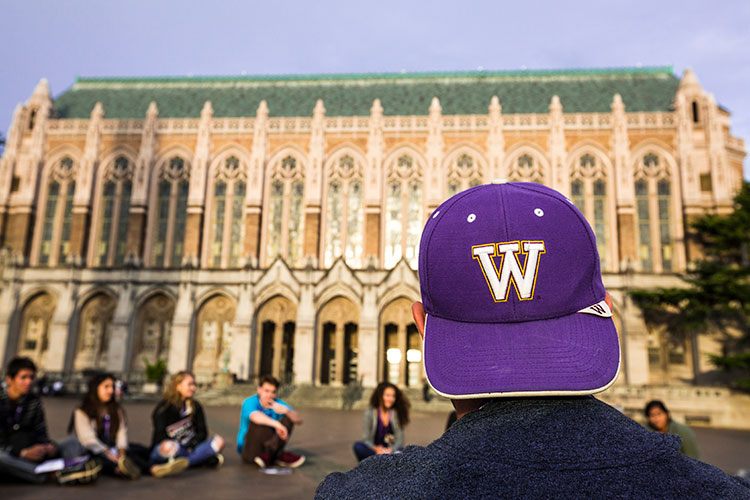 student in UW cap
